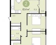 2-комнатная квартира площадью 61.4 кв.м, ул Калиновая, д. 2 | цена 5 450 000 руб. | www.metrprice.ru