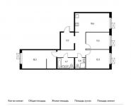 3-комнатная квартира площадью 88.6 кв.м в Апартаменты "Riverdale",  | цена 6 875 360 руб. | www.metrprice.ru