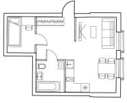 2-комнатная квартира площадью 35.7 кв.м, МКАД, 25-й километр, вл1 | цена 11 155 536 руб. | www.metrprice.ru