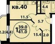 1-комнатная квартира площадью 41 кв.м в ЖК "Изумрудная 24", Изумрудная ул., 24 | цена 7 585 000 руб. | www.metrprice.ru