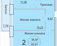 2-комнатная квартира площадью 65.25 кв.м, Садовая, 3, корп.1Б | цена 3 754 918 руб. | www.metrprice.ru