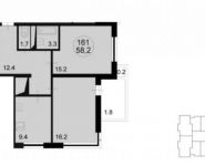 2-комнатная квартира площадью 60.2 кв.м, Радио ул. | цена 6 327 020 руб. | www.metrprice.ru
