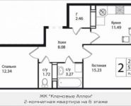 2-комнатная квартира площадью 57.95 кв.м, Калужское шоссе, 51 | цена 5 366 895 руб. | www.metrprice.ru