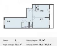 2-комнатная квартира площадью 72.9 кв.м, Белорусская ул., 10 | цена 5 623 226 руб. | www.metrprice.ru