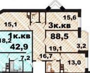 3-комнатная квартира площадью 89 кв.м, 1 Мая мкр, 8 | цена 8 800 000 руб. | www.metrprice.ru