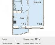 1-комнатная квартира площадью 45 кв.м,  | цена 3 294 825 руб. | www.metrprice.ru
