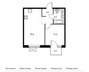 1-комнатная квартира площадью 40.3 кв.м, Боровское ш, 2Ак3 | цена 6 959 810 руб. | www.metrprice.ru