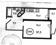 1-комнатная квартира площадью 44.2 кв.м, Твардовского ул., 9A | цена 3 250 000 руб. | www.metrprice.ru