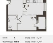 1-комнатная квартира площадью 43.5 кв.м, Головинское ш., 5 | цена 7 003 500 руб. | www.metrprice.ru