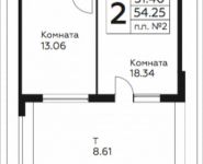 2-комнатная квартира площадью 54.25 кв.м, д.Столбово, уч.40/2, корп.4 | цена 5 792 408 руб. | www.metrprice.ru