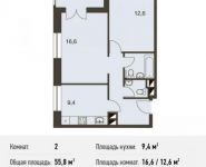 2-комнатная квартира площадью 55.8 кв.м, Автозаводская ул., 23С931 | цена 7 685 892 руб. | www.metrprice.ru