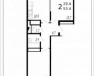 2-комнатная квартира площадью 53.4 кв.м, Колпакова ул., 44 | цена 5 126 914 руб. | www.metrprice.ru