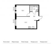 1-комнатная квартира площадью 40.1 кв.м, Сосенское п, Александры Монаховой ул, 96к2 | цена 4 607 490 руб. | www.metrprice.ru