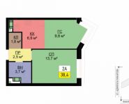 2-комнатная квартира площадью 38 кв.м, улица Адмирала Макарова, 6с4 | цена 8 596 781 руб. | www.metrprice.ru