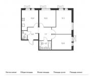 3-комнатная квартира площадью 73.6 кв.м, Саларьево д, Новая 2-я ул, 23с1 | цена 7 617 600 руб. | www.metrprice.ru