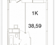 1-комнатная квартира площадью 38.59 кв.м, Ясная, 8, корп.8 | цена 2 814 389 руб. | www.metrprice.ru