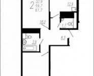 2-комнатная квартира площадью 61 кв.м, Колпакова ул., 44 | цена 4 778 048 руб. | www.metrprice.ru