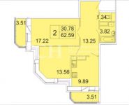 2-комнатная квартира площадью 62.6 кв.м, Школьная ул. | цена 4 000 000 руб. | www.metrprice.ru