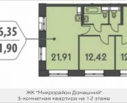 3-комнатная квартира площадью 61.9 кв.м, Донецкая ул., 30С2 | цена 8 360 833 руб. | www.metrprice.ru