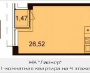 1-комнатная квартира площадью 31.55 кв.м, улица Авиаконструктора Микояна, вл38А | цена 6 791 137 руб. | www.metrprice.ru