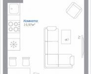 1-комнатная квартира площадью 24.2 кв.м, Новорязанское шоссе, 11, корп.11 | цена 1 862 964 руб. | www.metrprice.ru