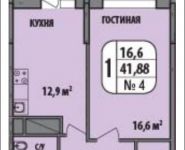 1-комнатная квартира площадью 41 кв.м, Чечёрский проезд, 120 | цена 5 304 800 руб. | www.metrprice.ru