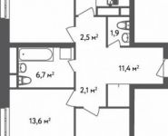 3-комнатная квартира площадью 86.3 кв.м, Стадионная улица, 4 | цена 14 136 375 руб. | www.metrprice.ru