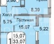 1-комнатная квартира площадью 37 кв.м, Большая Очаковская улица, 44к1 | цена 6 200 000 руб. | www.metrprice.ru