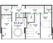 3-комнатная квартира площадью 91.6 кв.м, Народного Ополчения ул, вл. 33 | цена 14 976 600 руб. | www.metrprice.ru