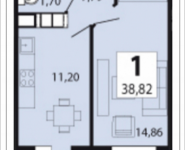 1-комнатная квартира площадью 38.82 кв.м, Красноказарменная, 14А, корп.К1 | цена 6 618 810 руб. | www.metrprice.ru
