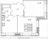 2-комнатная квартира площадью 48.2 кв.м, Горная, 6 | цена 3 157 100 руб. | www.metrprice.ru