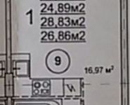 1-комнатная квартира площадью 28.7 кв.м, Ярославское ш., 107 | цена 2 250 000 руб. | www.metrprice.ru