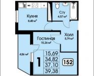 1-комнатная квартира площадью 39 кв.м, Можайское ш, 7 | цена 2 520 320 руб. | www.metrprice.ru