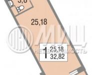 1-комнатная квартира площадью 32.6 кв.м, Олимпийский проспект, с10 | цена 2 500 000 руб. | www.metrprice.ru