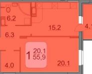 1-комнатная квартира площадью 55 кв.м, 9 Мая ул., 12Б | цена 5 254 600 руб. | www.metrprice.ru