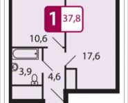 1-комнатная квартира площадью 37.8 кв.м, Северный Квартал, 1 | цена 2 570 400 руб. | www.metrprice.ru