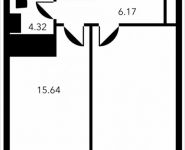 1-комнатная квартира площадью 45.37 кв.м, Новоалексеевская, 16с7 | цена 9 890 440 руб. | www.metrprice.ru