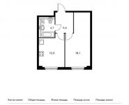1-комнатная квартира площадью 40.1 кв.м,  | цена 7 610 980 руб. | www.metrprice.ru