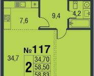 2-комнатная квартира площадью 58 кв.м в ЖК "AFI Residence. Павелецкая", Павелецкая набережная, 8 | цена 11 471 850 руб. | www.metrprice.ru