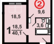 1-комнатная квартира площадью 40.3 кв.м, Москва, корп.6 | цена 4 704 783 руб. | www.metrprice.ru