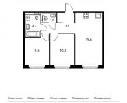 2-комнатная квартира площадью 53.1 кв.м,  | цена 4 540 050 руб. | www.metrprice.ru