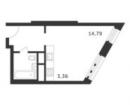 1-комнатная квартира площадью 27.4 кв.м,  | цена 4 085 926 руб. | www.metrprice.ru