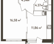 1-комнатная квартира площадью 40.6 кв.м, Вешняковская | цена 6 861 400 руб. | www.metrprice.ru