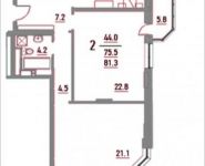 2-комнатная квартира площадью 81 кв.м, Ленинский пр-т, 16 | цена 6 910 500 руб. | www.metrprice.ru