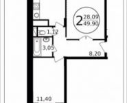 2-комнатная квартира площадью 49 кв.м, Просвещения ул., 13К1 | цена 3 477 950 руб. | www.metrprice.ru