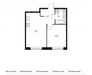 1-комнатная квартира площадью 39.8 кв.м,  | цена 3 804 880 руб. | www.metrprice.ru
