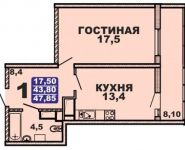 1-комнатная квартира площадью 48 кв.м, Жуковского ул., 25 | цена 3 950 000 руб. | www.metrprice.ru