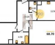 2-комнатная квартира площадью 68.7 кв.м, Чистяковой ул. | цена 7 962 330 руб. | www.metrprice.ru