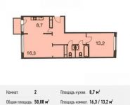 2-комнатная квартира площадью 50.9 кв.м, Барышевская Роща ул., 11 | цена 4 477 440 руб. | www.metrprice.ru