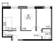 3-комнатная квартира площадью 61.5 кв.м, Мнёвники улица, д.5 | цена 10 239 750 руб. | www.metrprice.ru